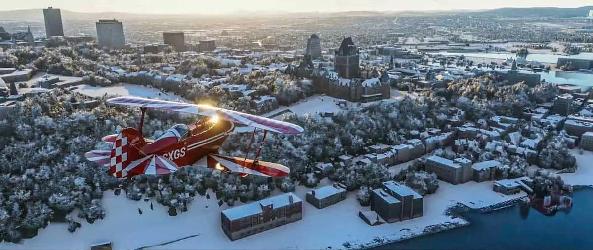 Microsoft Flight Simulator real-time snow