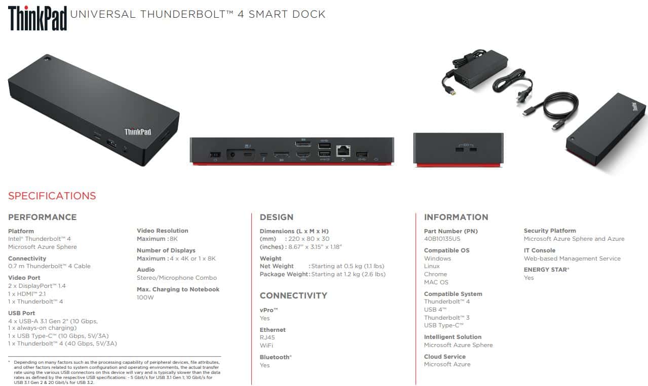 Lenovo Thunderbolt 4 Cable 0.7m