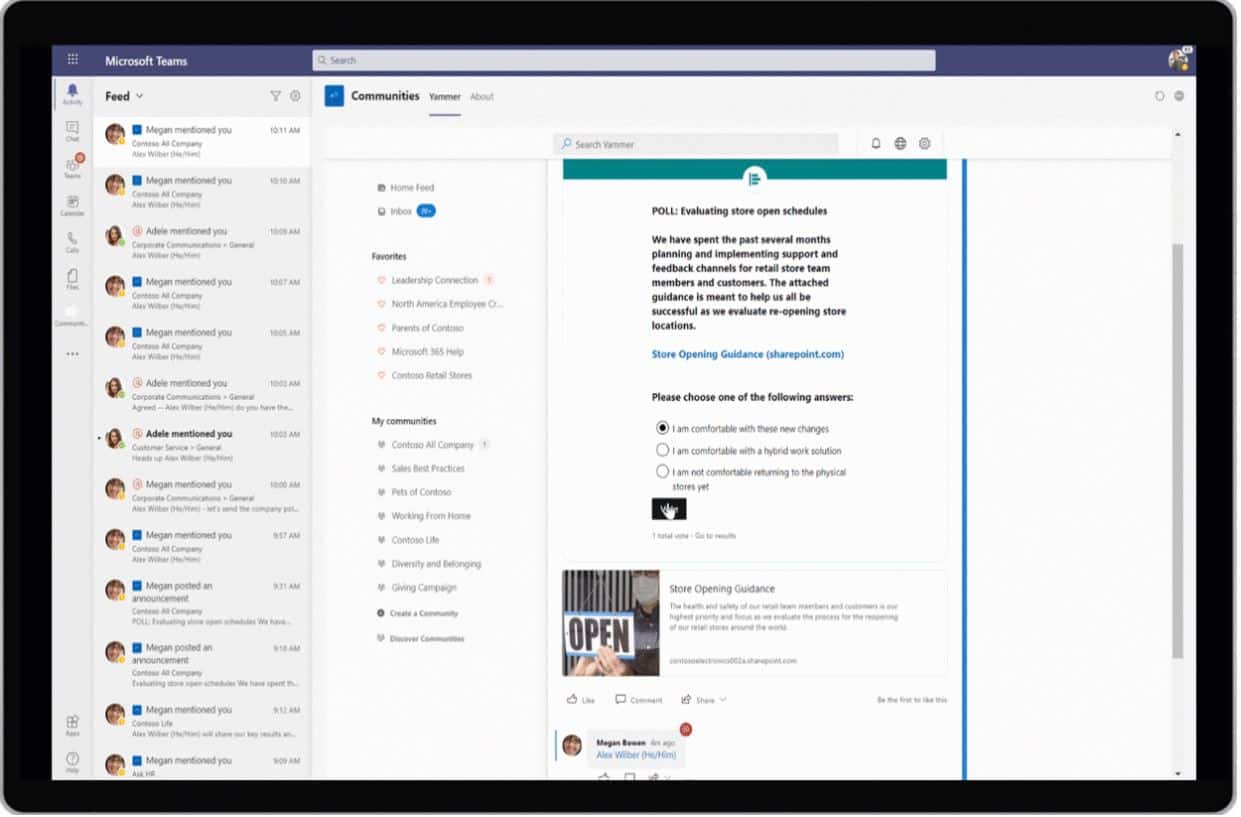 การแจ้งเตือน Yammer Microsoft Teams