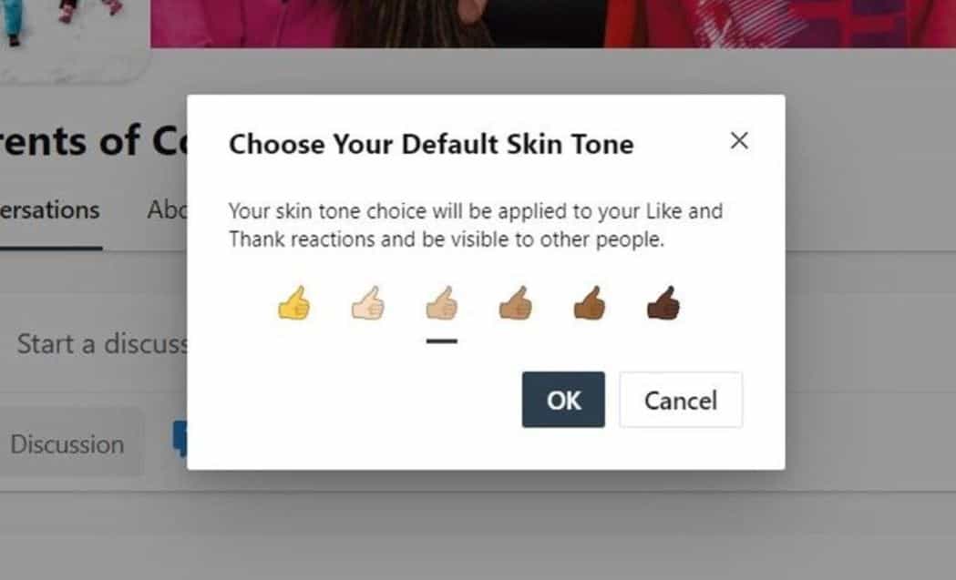 Microsoft brings diverse skin tones to Yammer reactions