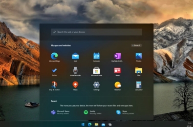 Microsoft windows 10x start menu