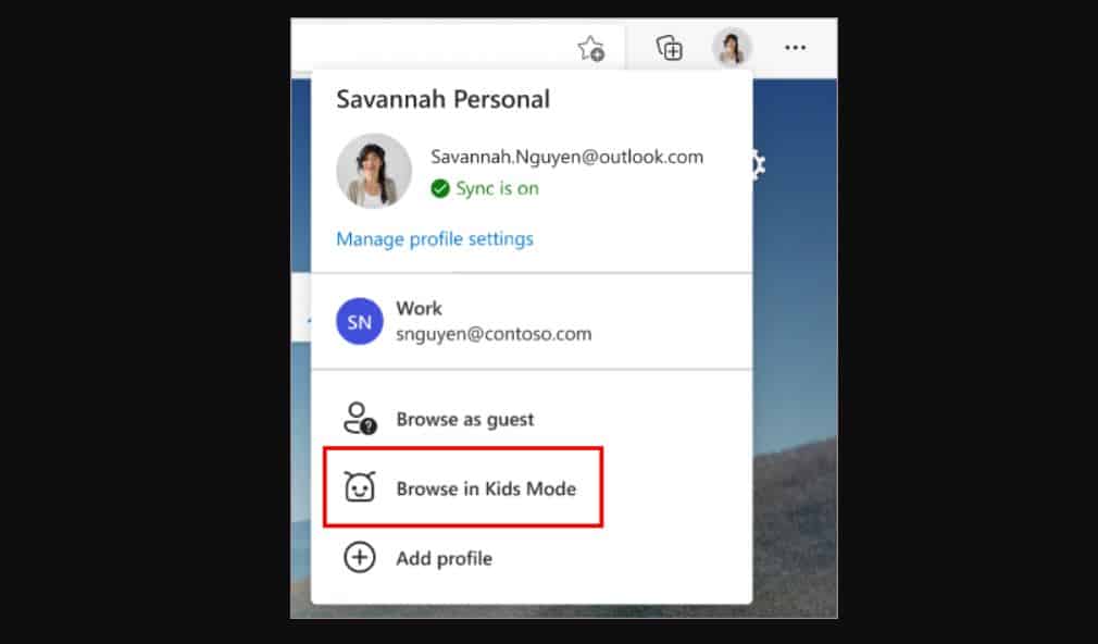 Microsoft Edge Kids Mode