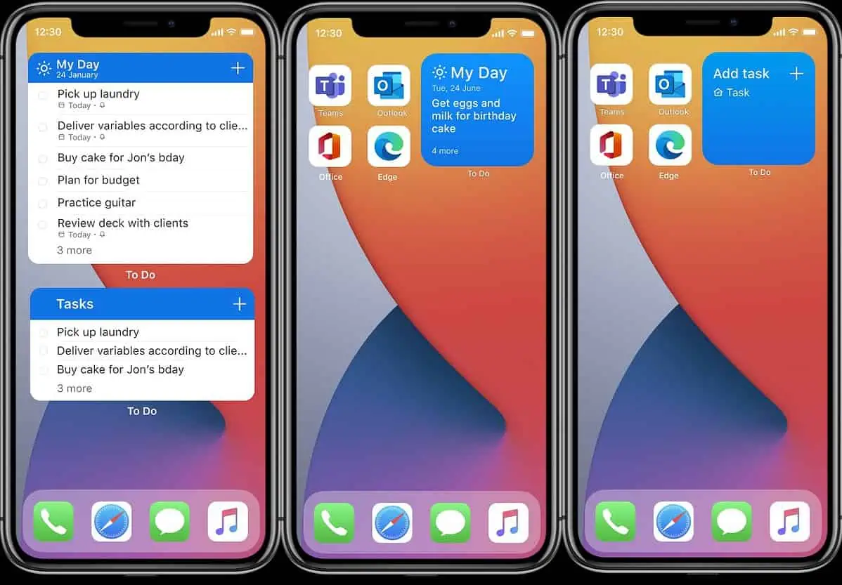 The new Microsoft To Do widgets are now available for Apple iOS 14