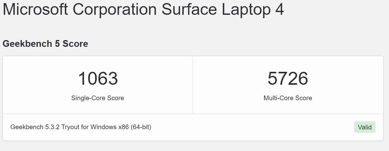 geekbench laptop scores