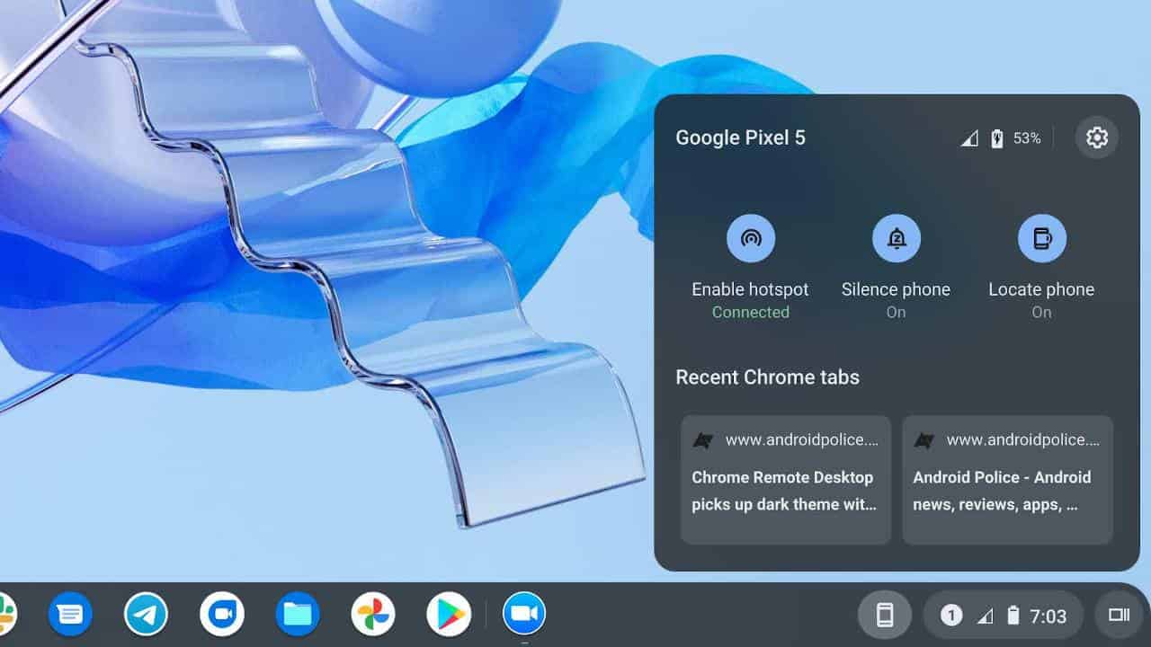 Google может добавить зеркалирование экрана телефона в Chrome OS Phone Hub