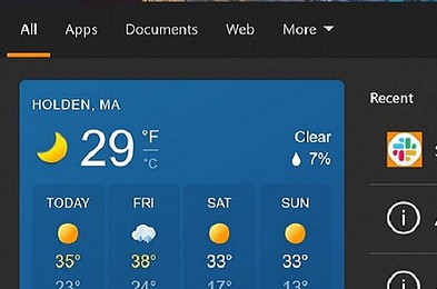 Search weather header