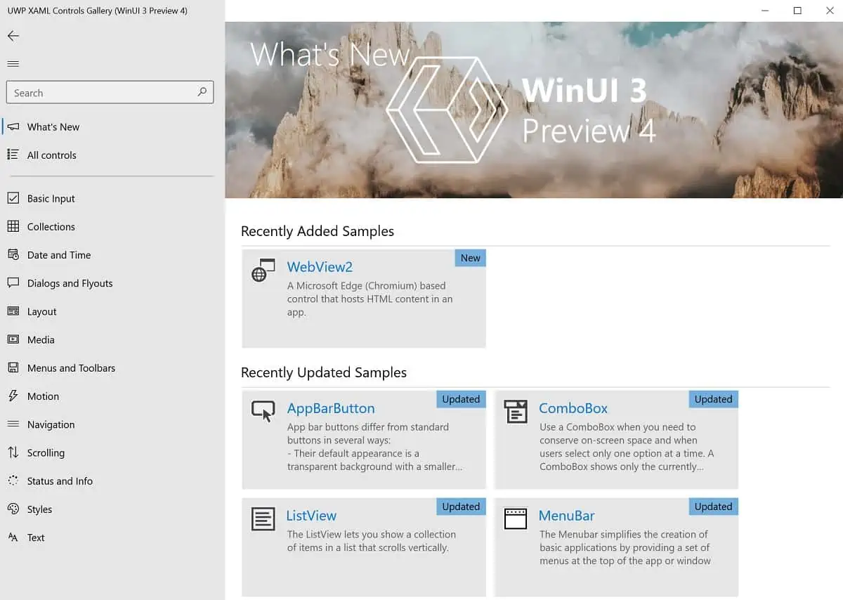 Microsoft release Windows UI Library 3 Preview 4