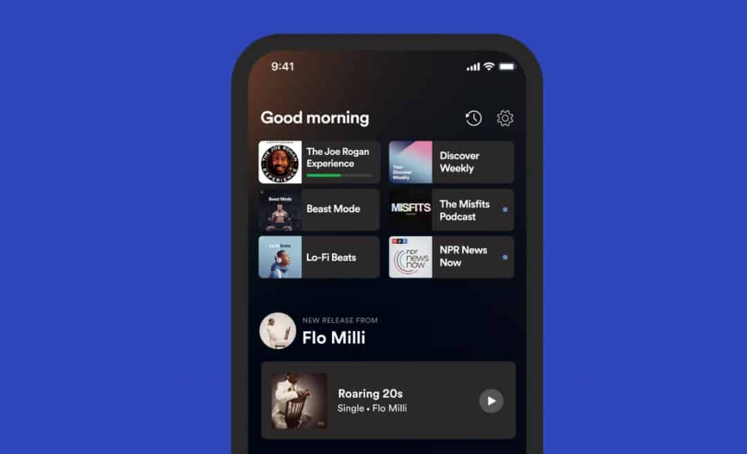 Spotify home screen app