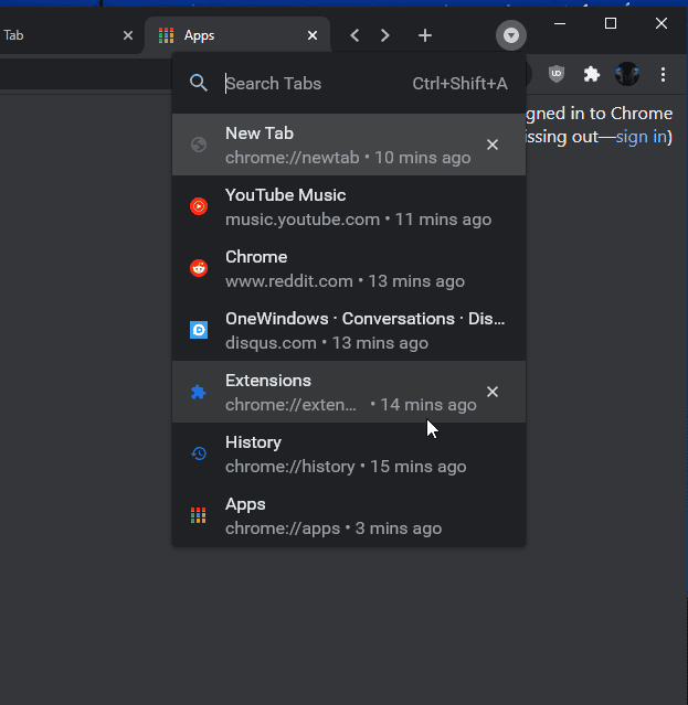 chrome cant tab in textbar