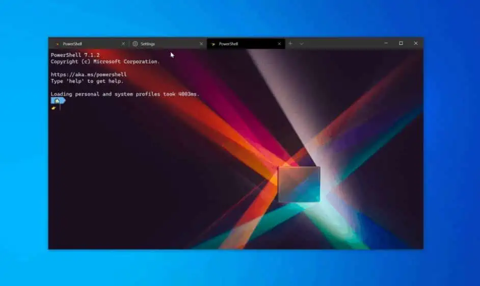 Visualização do Terminal do Microsoft Windows 1.7