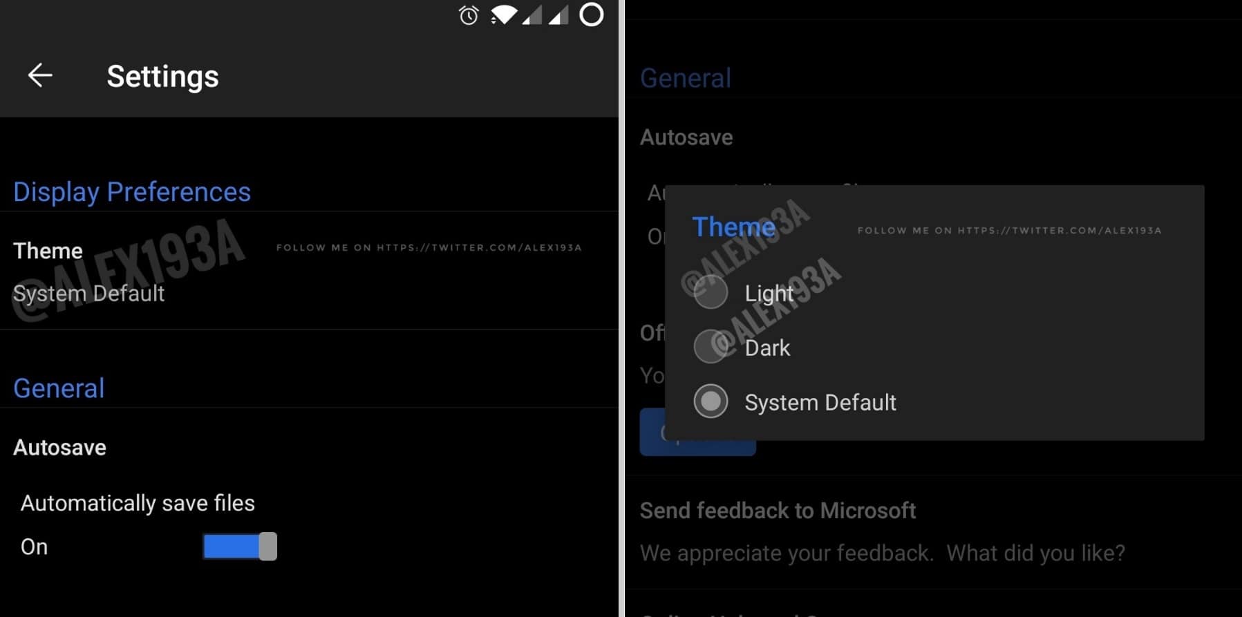 dark theme office for android