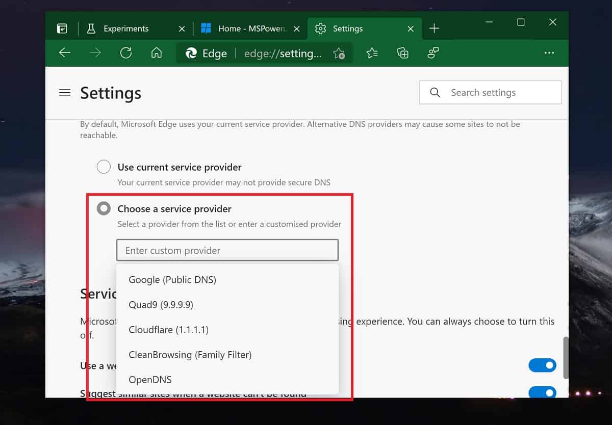 dns over https edge