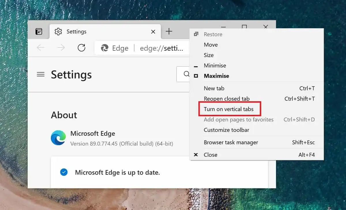 Microsoft Edge 89 Stable with Vertical Tabs, more, now available