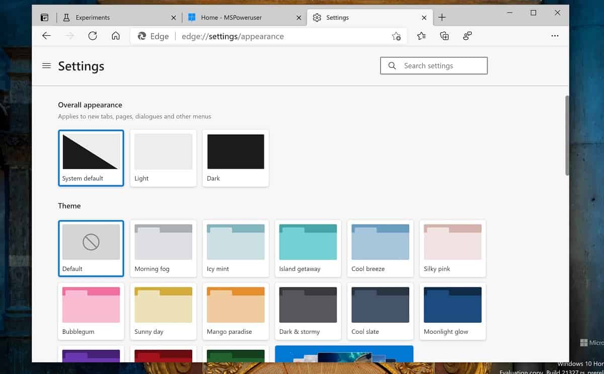 Microsoft releases Edge Dev channel build 91.0.831.1 with Linux sync, Edge themes