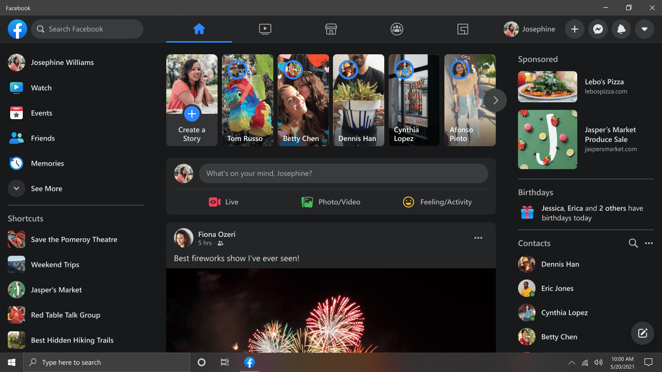 facebook app dark mode