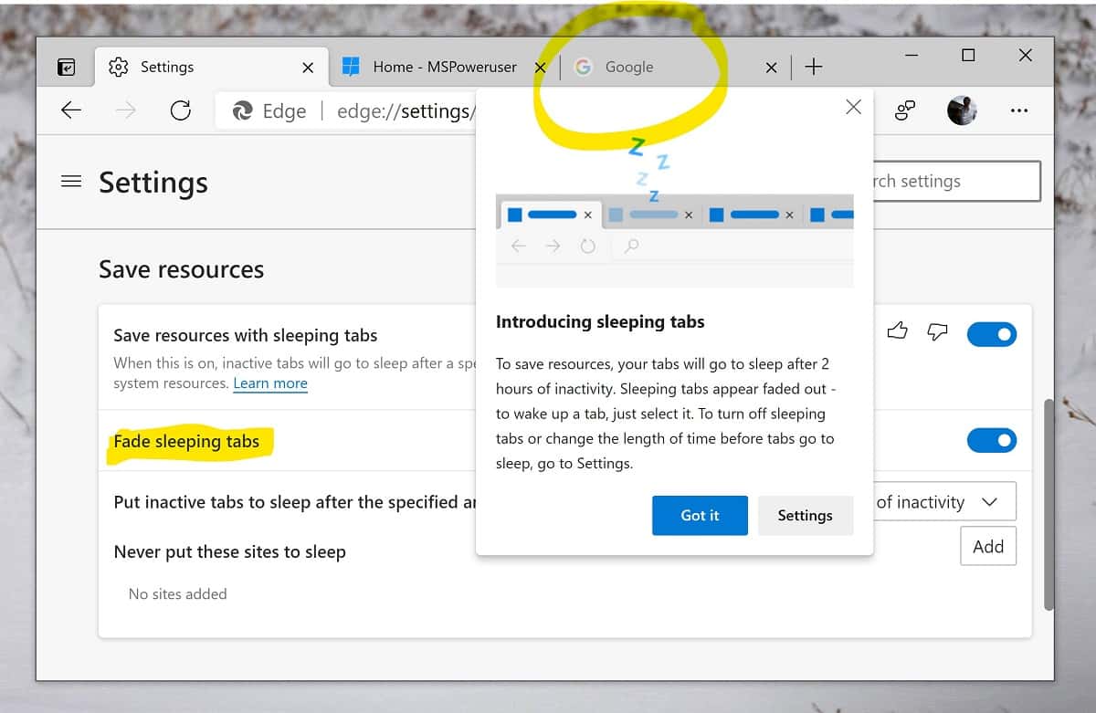 Microsoft releases Edge Dev channel build 91.0.838.3 with new Sleeping Tab options, more