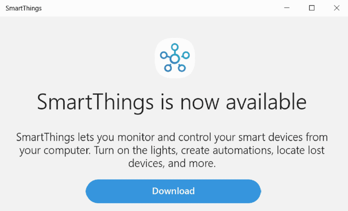 smartthings app for Windows 10