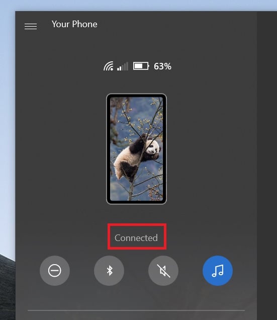 your phone connected 1