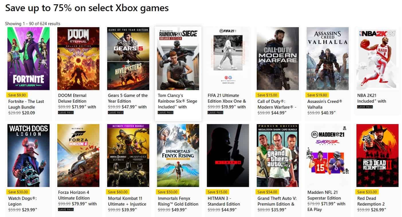 Windows store xbox deals games