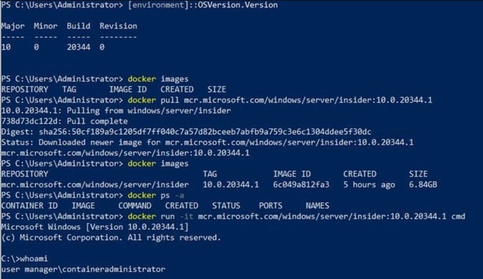 Microsoft Windows Base OS Container Image