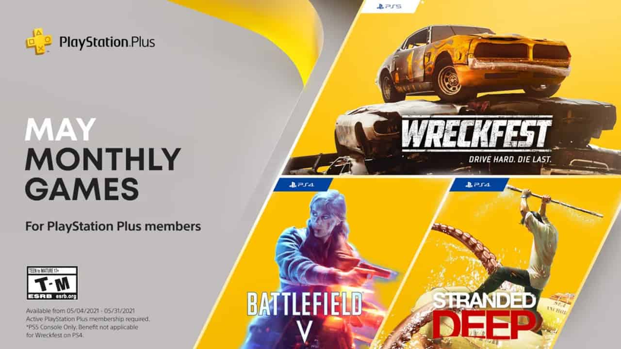 PlayStation Plus games for May: Battlefield V, Wreckfest, and more