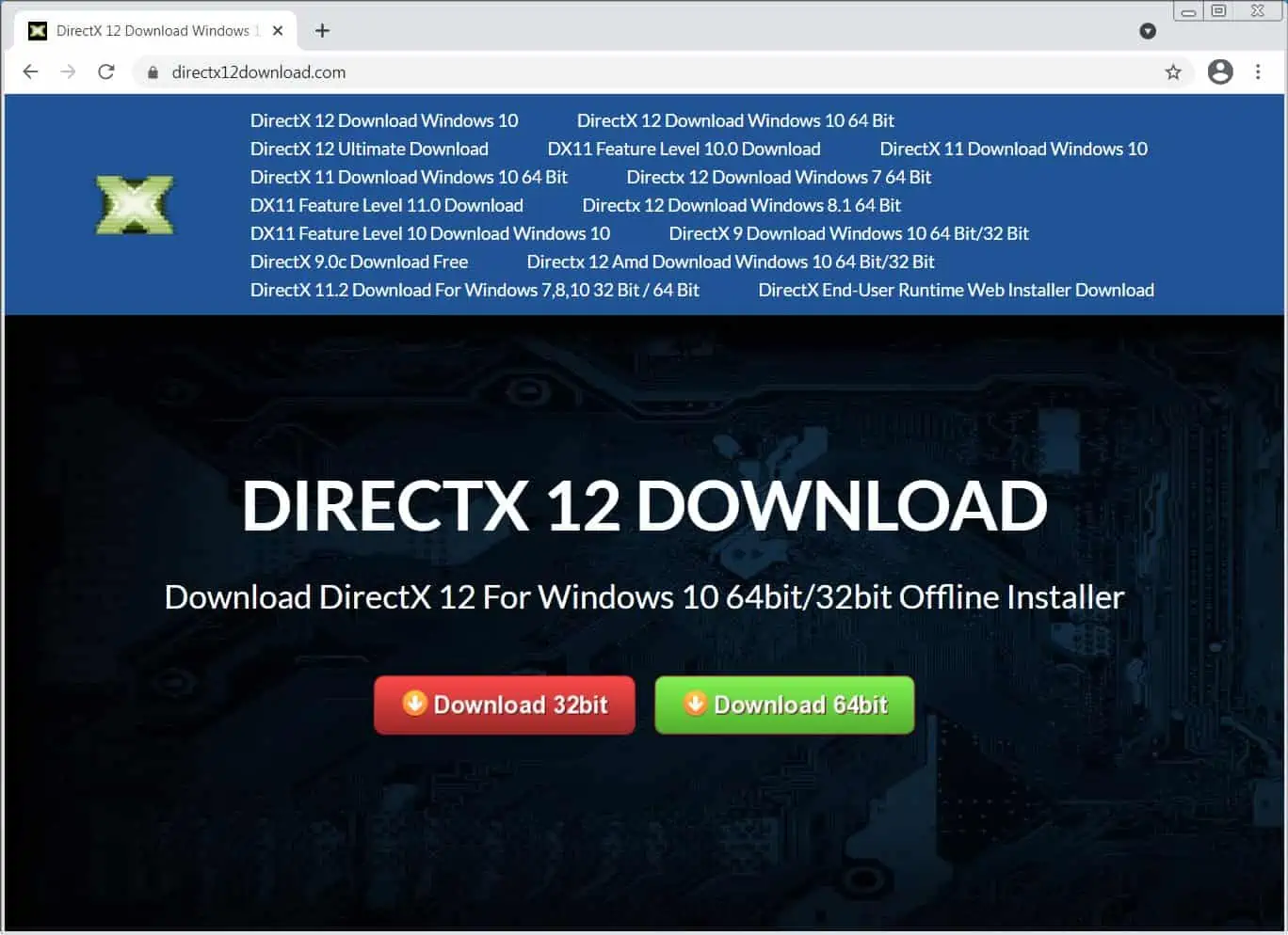 Fake DirectX12 Download Site Installs Crypto-Stealing Malware.