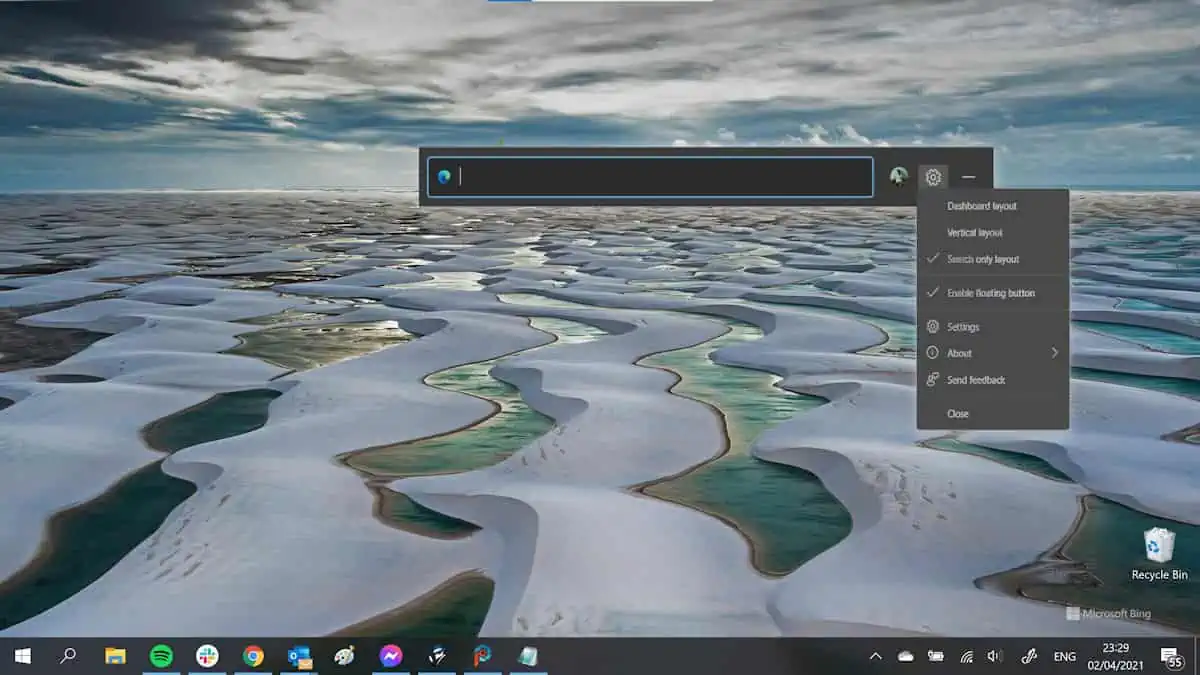 Microsoft Edge is getting floating desktop search widgets