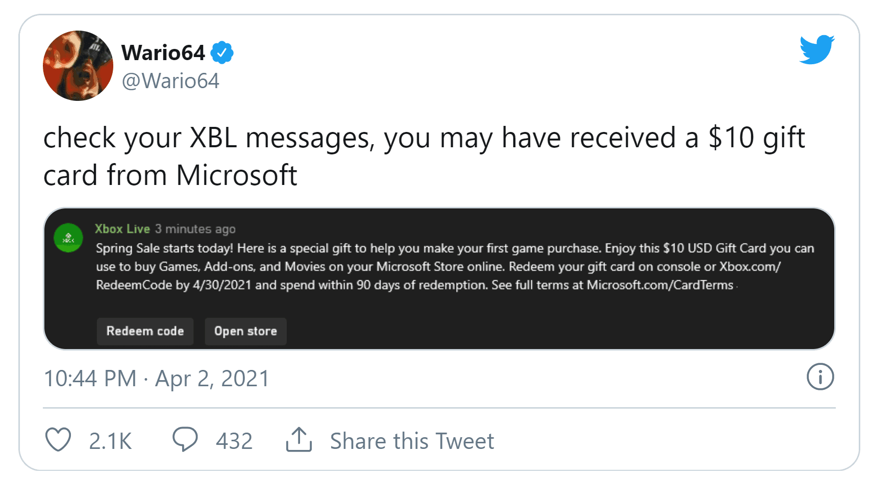 Looks like Microsoft is giving out $5 gift cards to selected users. Check  your messages to see if you're lucky. : r/xboxone