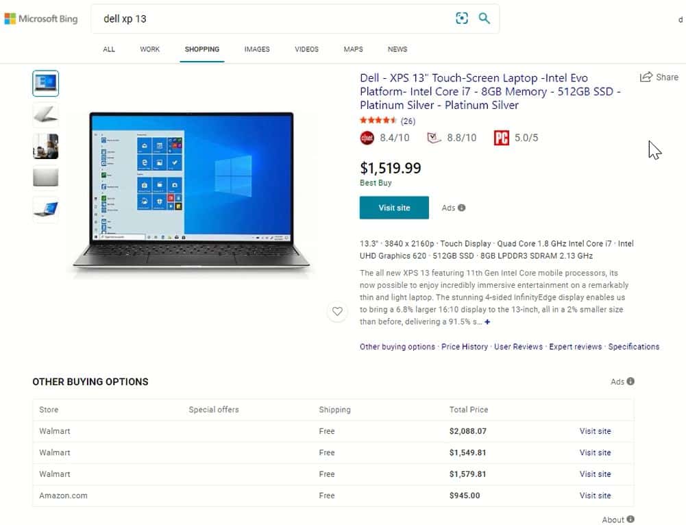 Microsoft introduces new product comparison features on Bing Shopping