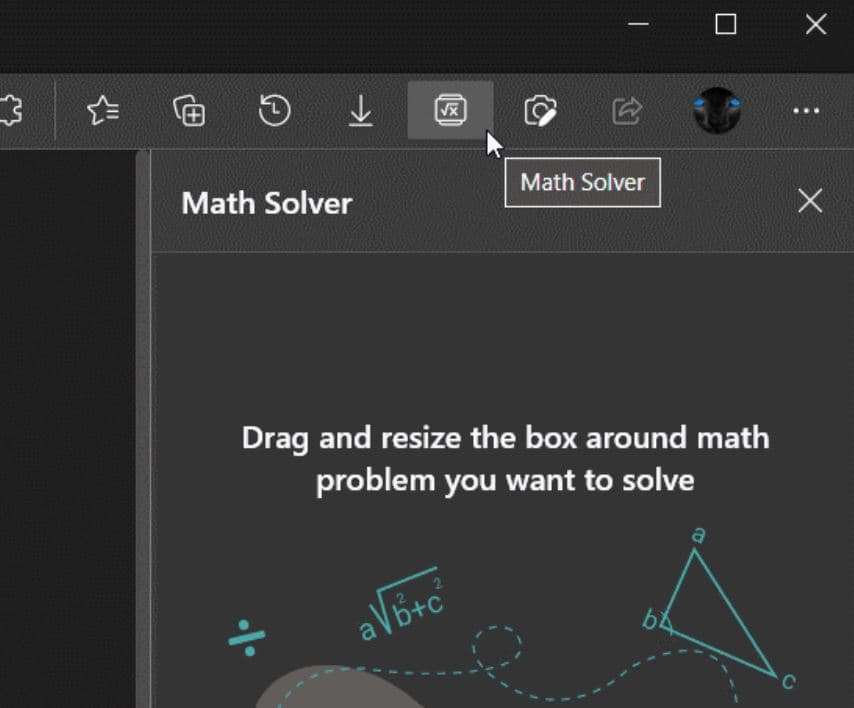 Microsoft Edge math solver