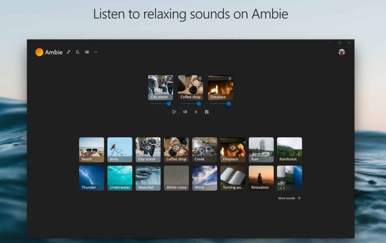 Ambie is a new Windows 10 app that helps you sleep well with relaxing sounds