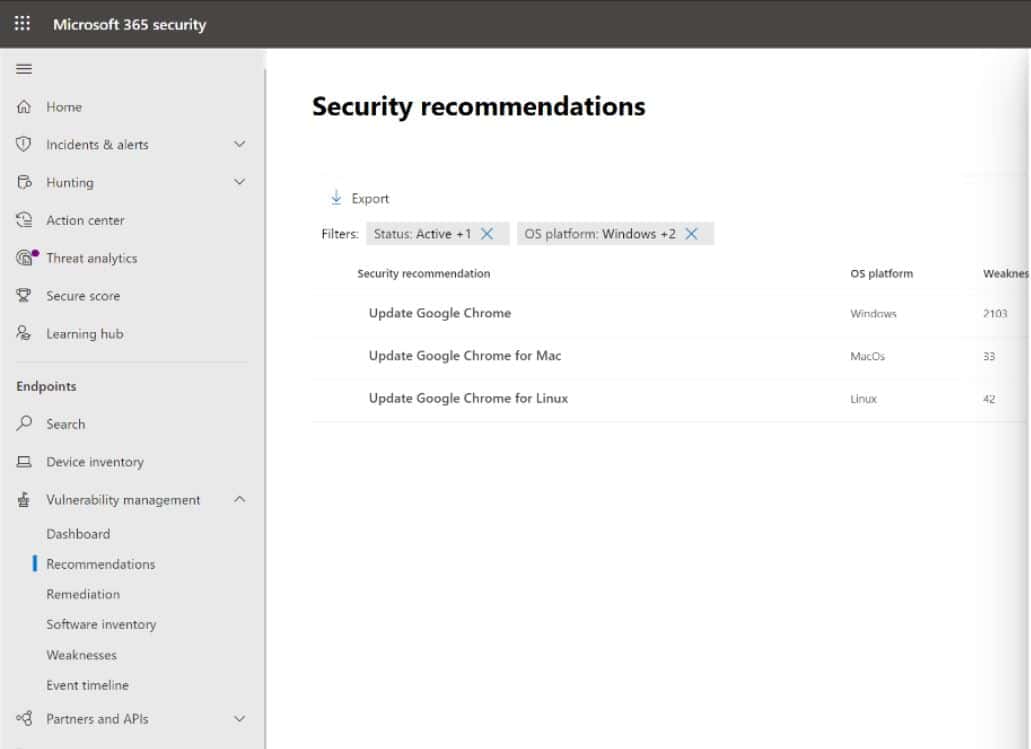 Microsoft Thread and Vulnerability Management