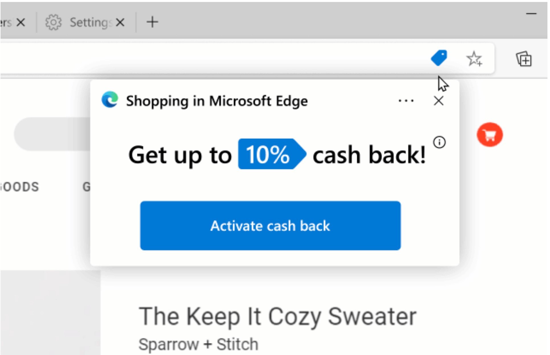 Microsoft Edge can now offer you cashback from thousands of retailers