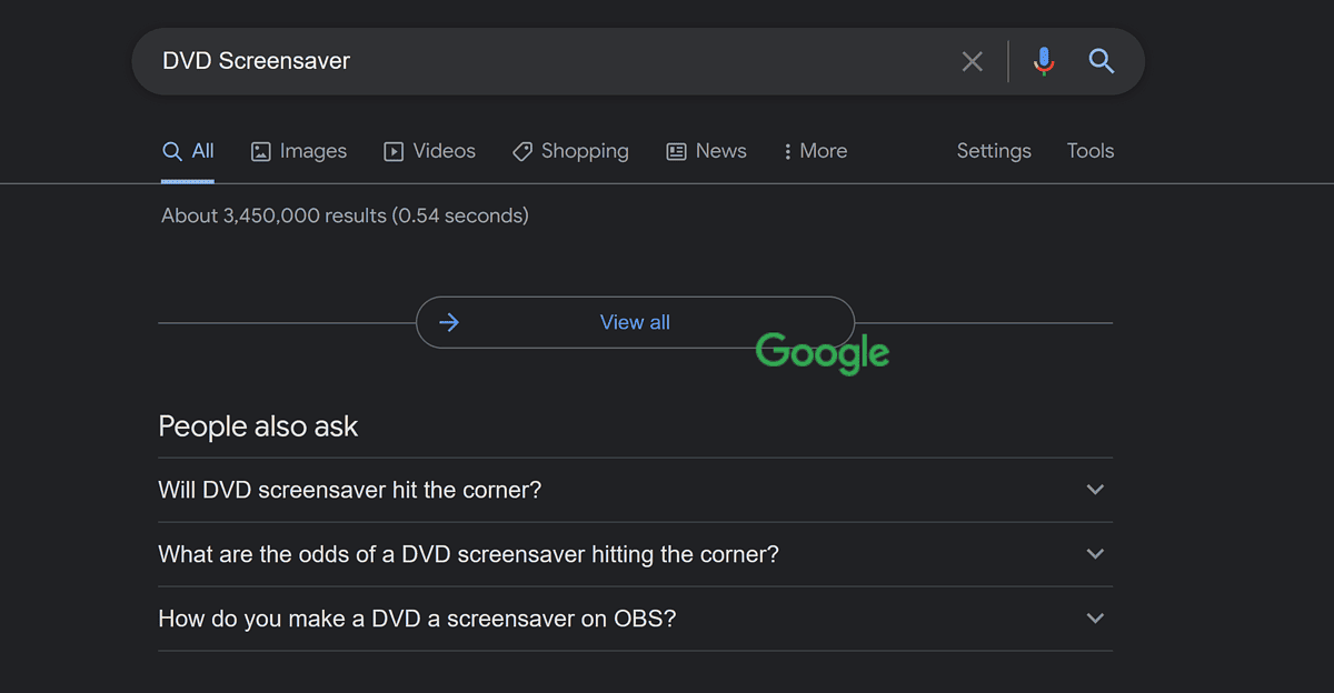 Google Search Screen Saver