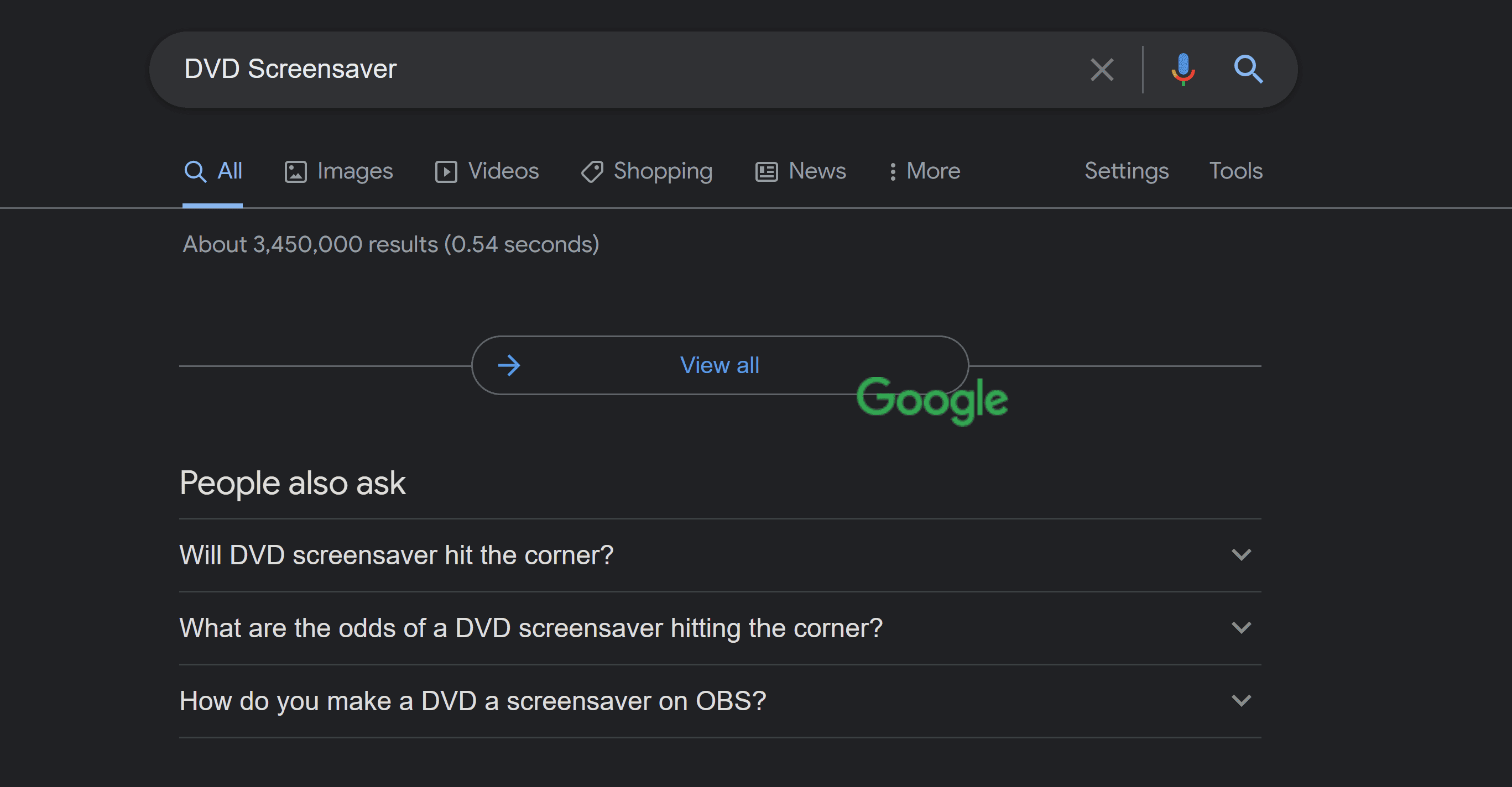 New Google Search DVD Screen Saver Easter Egg - MSPoweruser