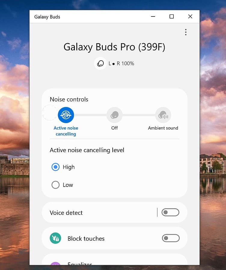 Samsung Galaxy Buds app for Windows 10 