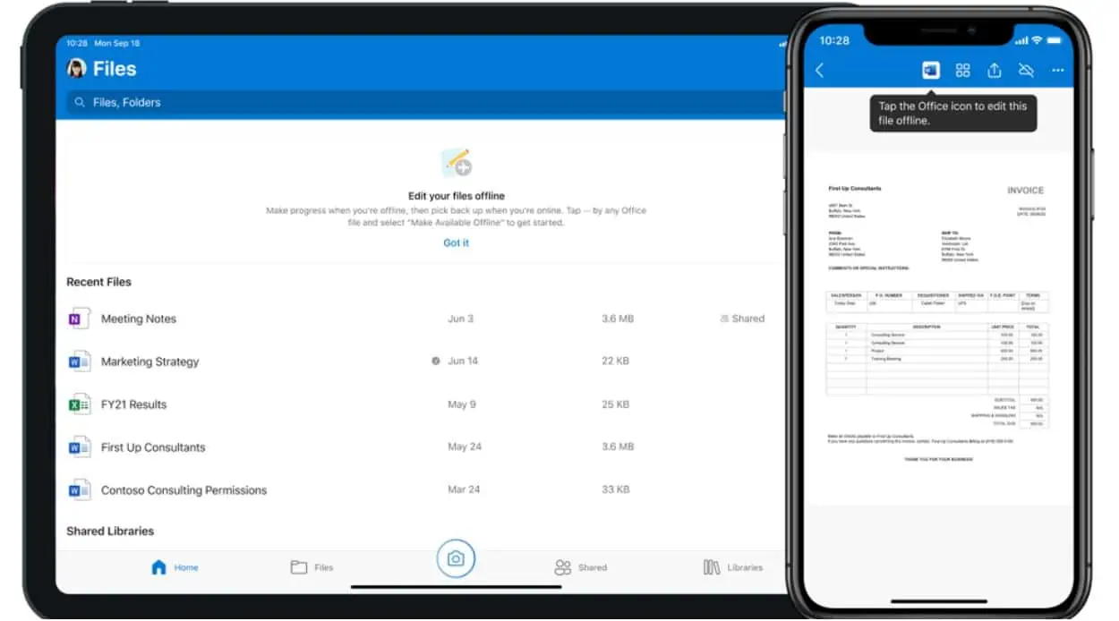 OneDrive for iOS app will soon support offline editing of Office files