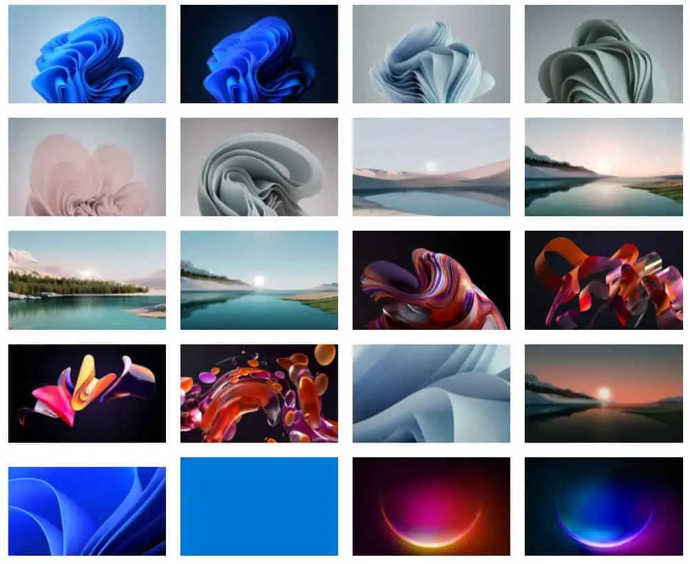 Download Windows 11 wallpapers (+ touch keyboards backgrounds)