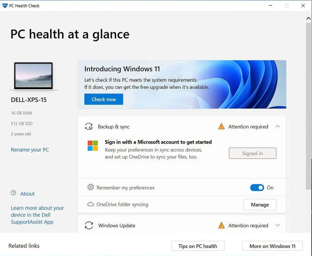 Ladda Ner Windows Pc Health Check Appen För Att Kontrollera Om Din Dator Kan Köra Windows 11