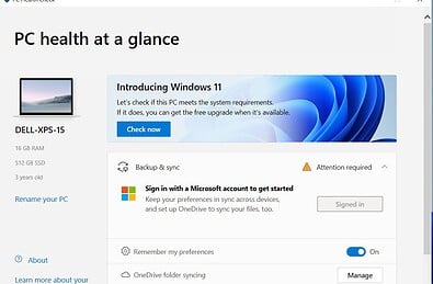 Microsoft Windows 11 PC Health Check