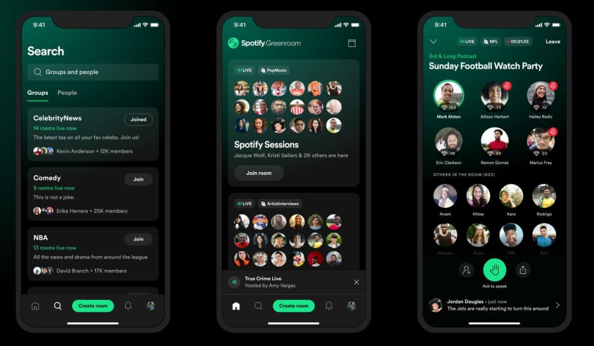 Spotify takes on Clubhouse and Twitter Spaces with the new Greenroom app