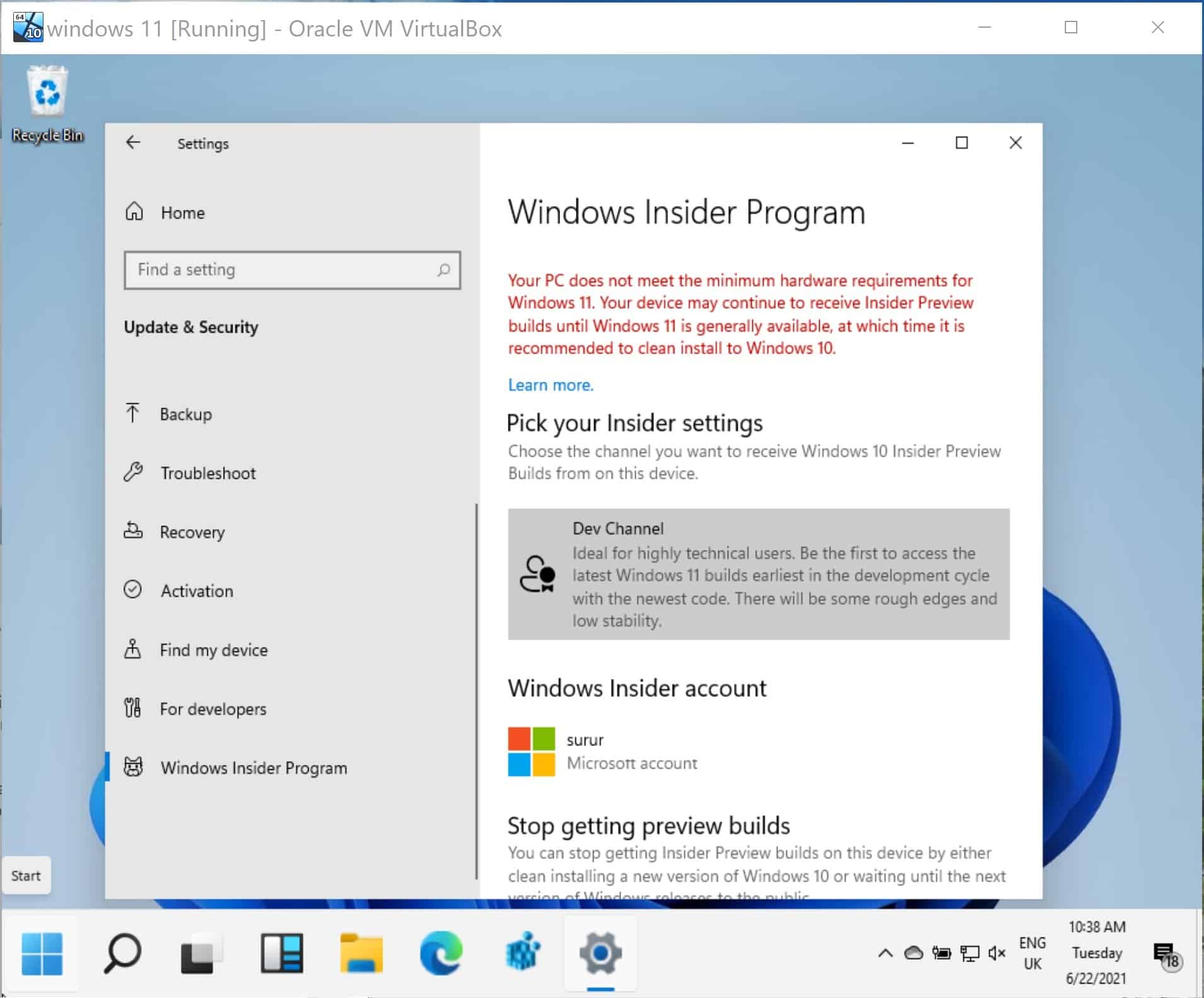 How to get Windows 11 Dev builds if your PC does not meet minimum hardware criteria