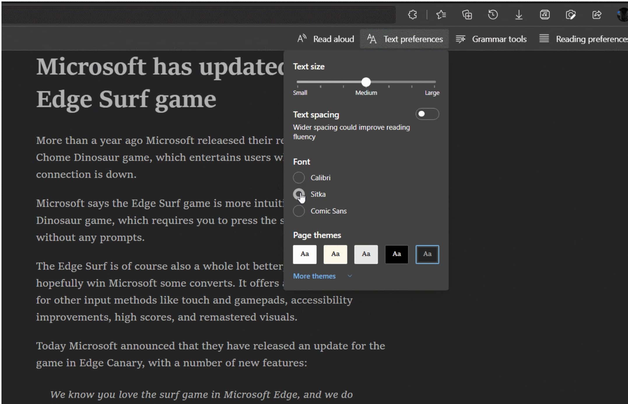 Microsoft immersive reader new fonts