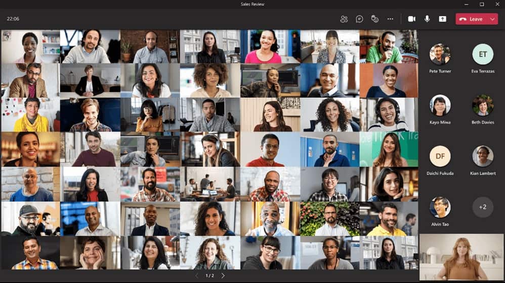 Microsoft Teams is getting an amazing 98-person Large Gallery Mode