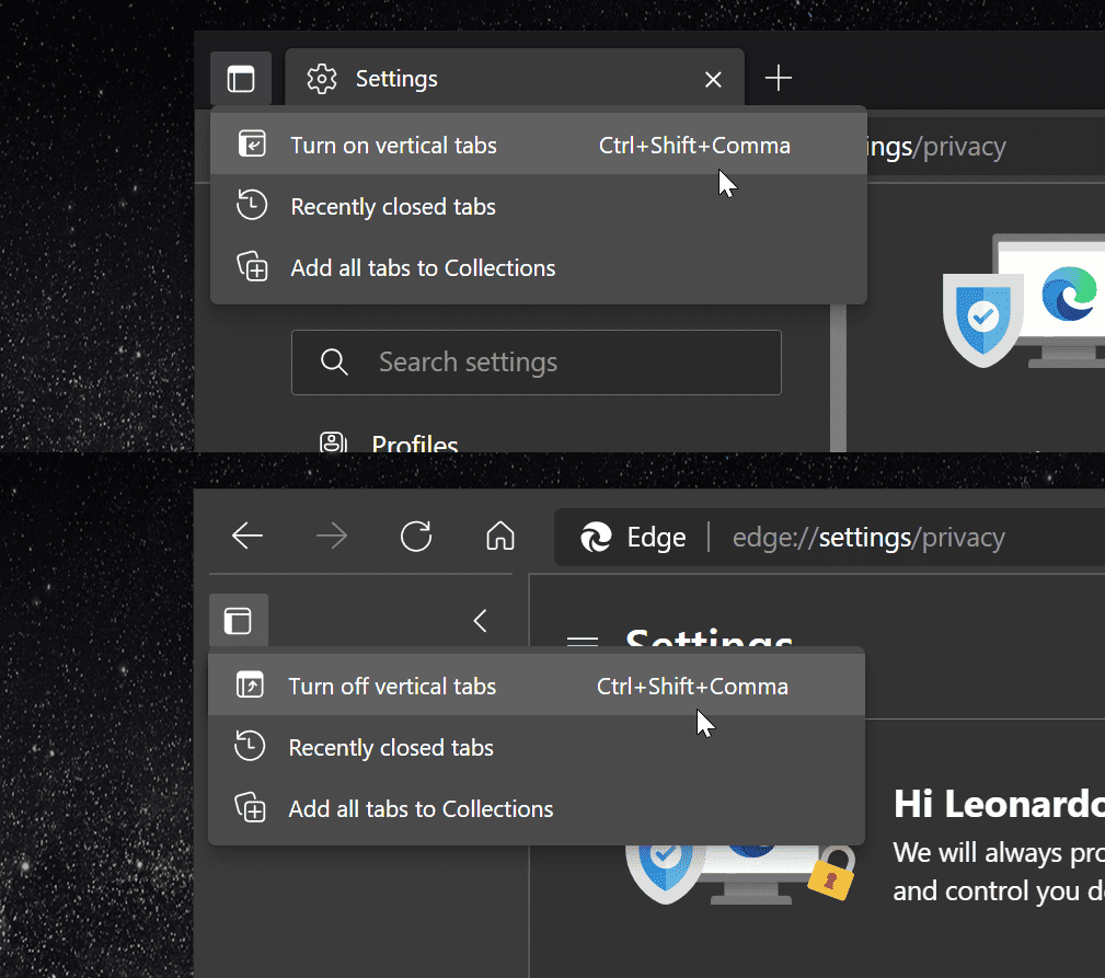 duplicate tab shortcut key