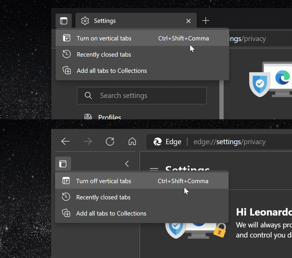 writeroom switch tabs shortcut