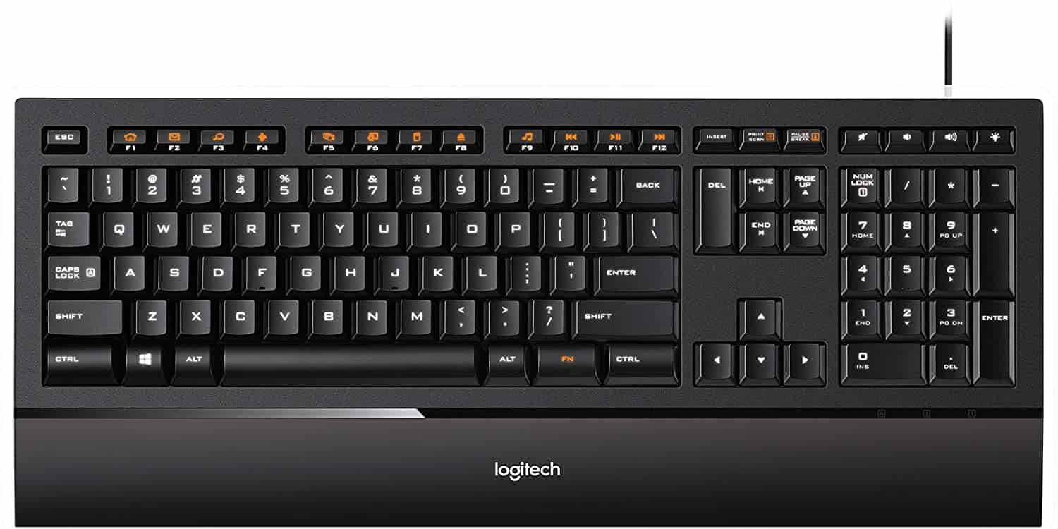 logitech illuminated k740 wired keyboard