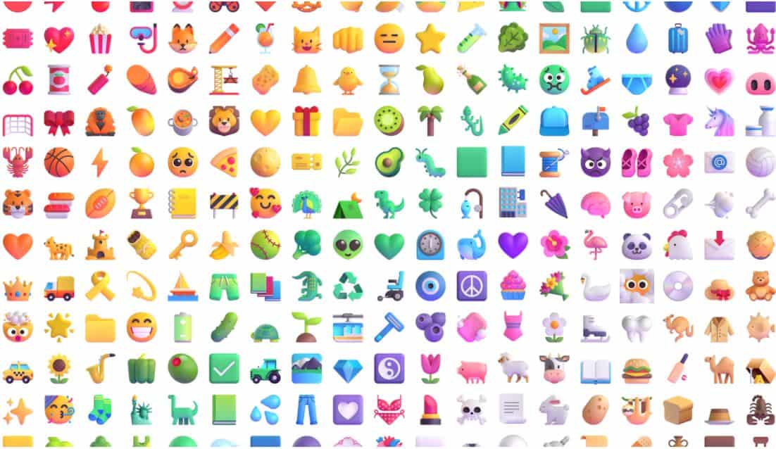 Sistem Microsoft Emoji Fluent preoblikovanje