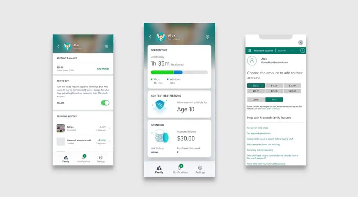 Microsoft Xbox Family Settings app