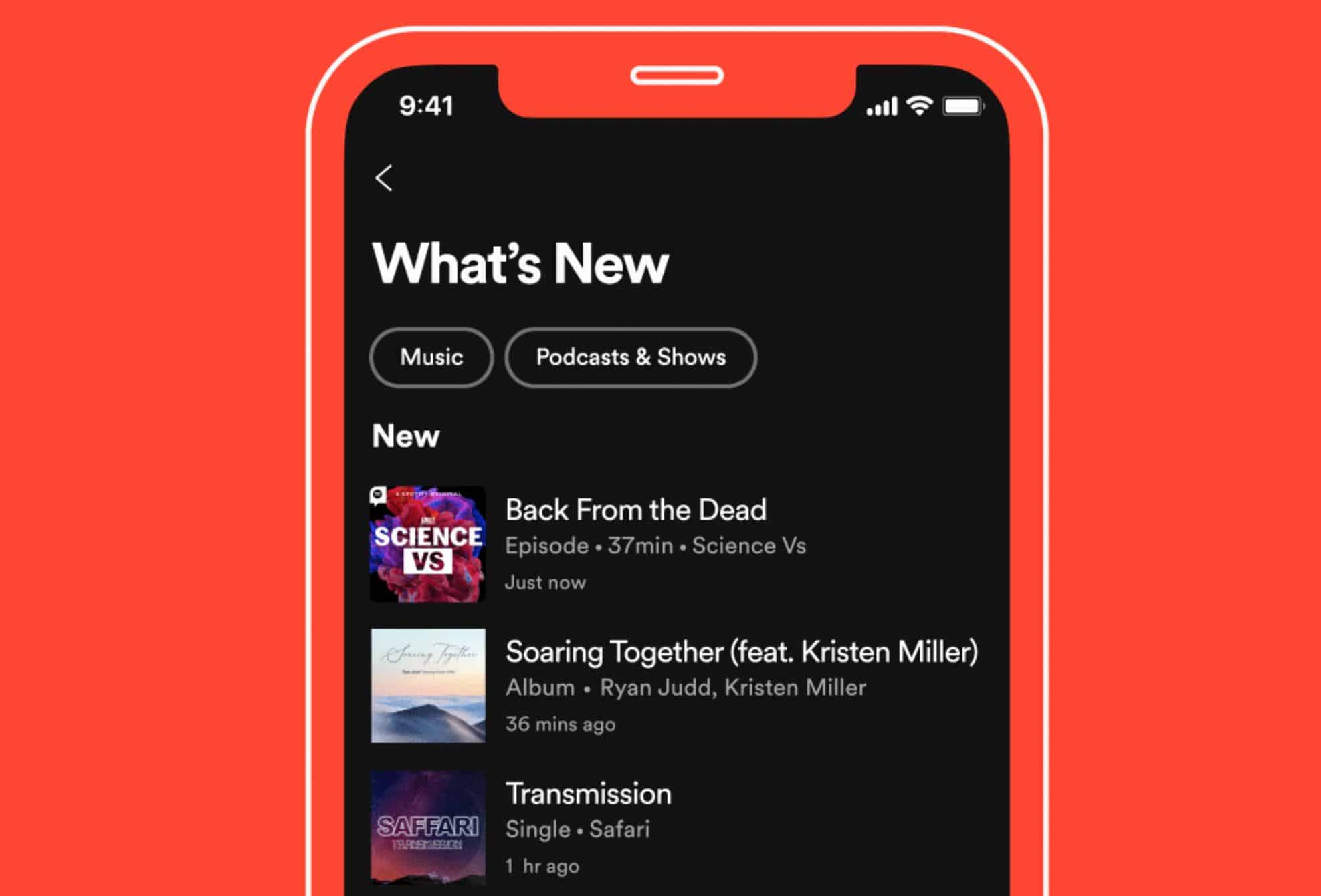 Spotify What's New Feed